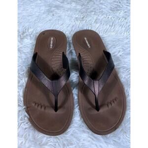 Okabashi Mariner Flip Flops Sandals Mens Size M Brown USA Made